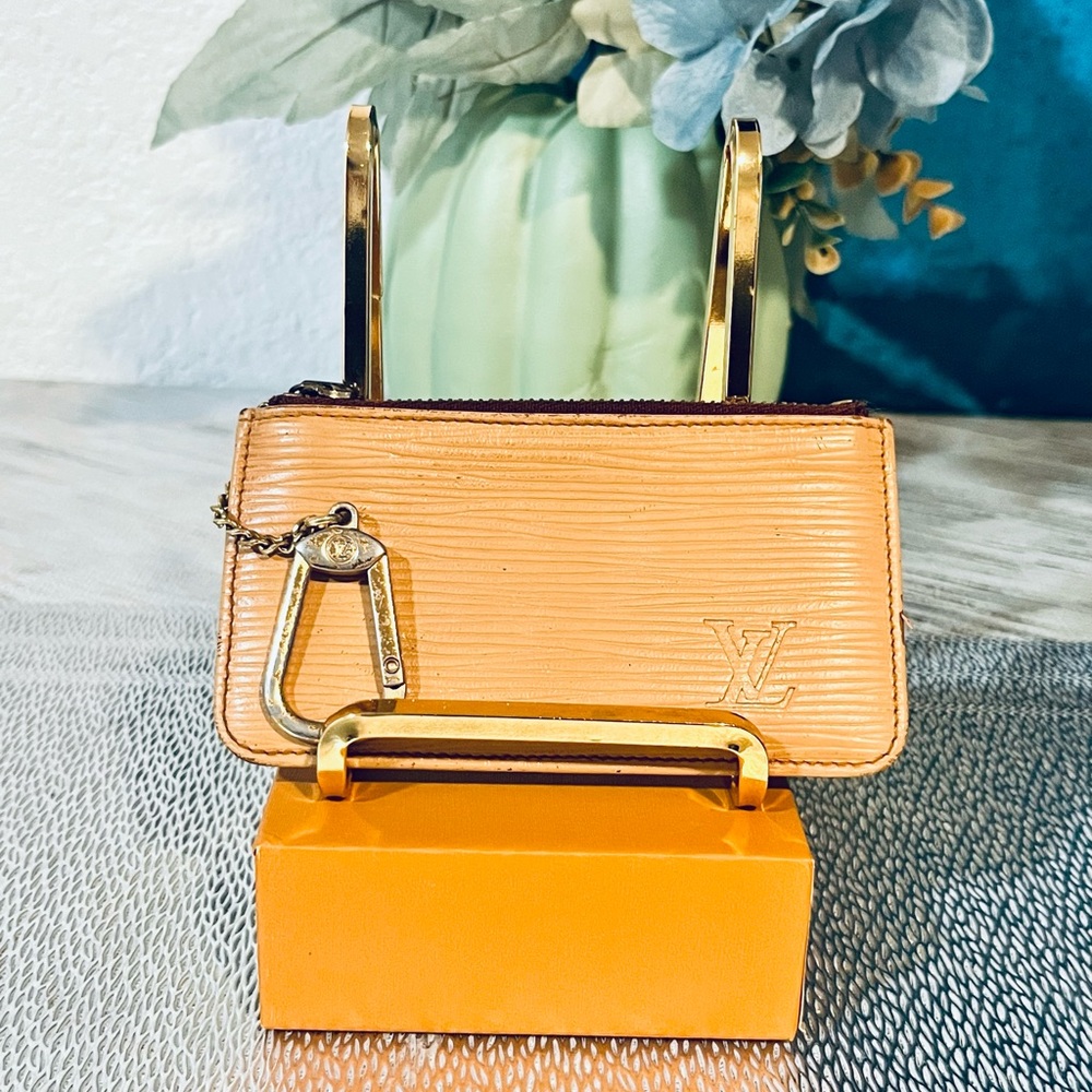 Louis Vuitton epi keychain charm coin  wallet/makeup